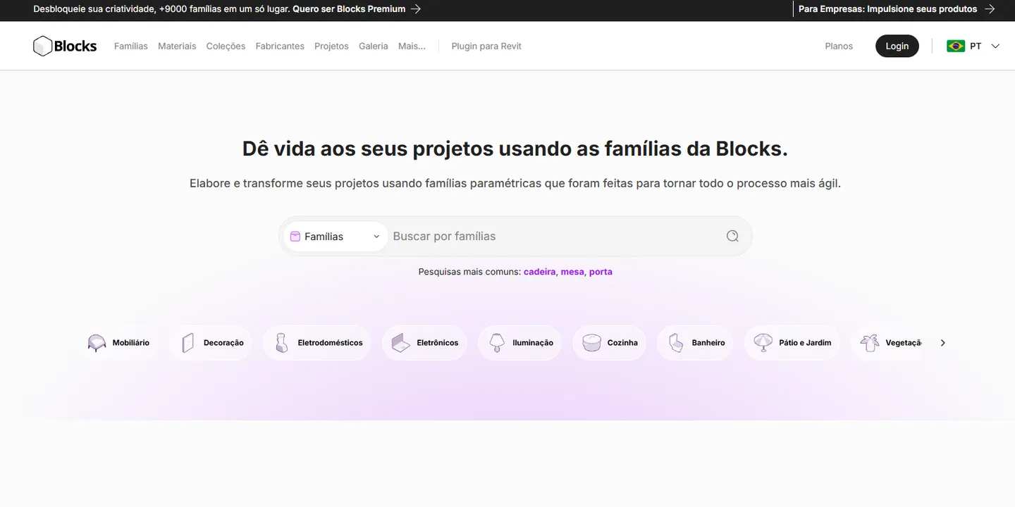 Interface do projeto Blocks